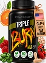 Triple Burn vægttab piller til kvinder & mænd, Fat Burner GLP-1 Support, Appetite Suppressant, Diet Pills med Green Coffee Extract & Cayenne (60 kapsler)