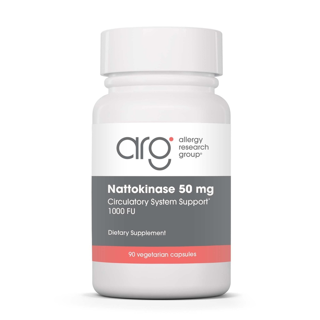 Allergy Research Group Natokinase 50mg Supplement - Renset og indkapslet Natokinase, afledt af Nato, Vegetariske Kapsler - 90 Tæl