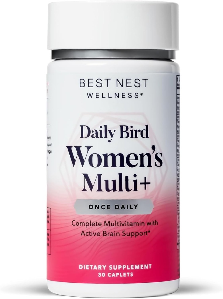 Bedste Nest Wellness Women 's Multi Plus - Brain & Body Health Support - Let jerntilskud til energistøtte - Methylerede vitaminer - 30 kapsler
