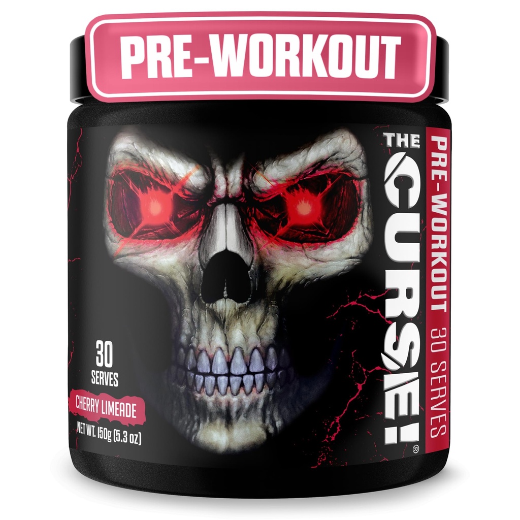 JNX SPORTER Forbandelsen! Pre Workout pulver til mænd og kvinder, Koffein, Beta- Alanine, Creatin, L- Citrullin, 30 Servering, Cherry Limeade Flavor - Boost energi, Styrke og fokus