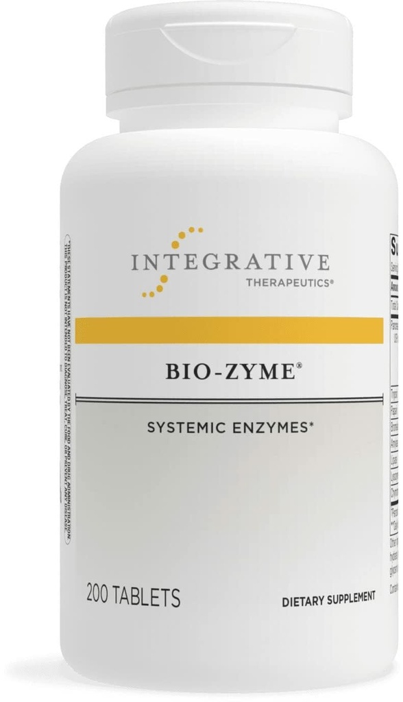 Integrativ terapi Bio- Zyme - Pancreatic Enzyme Complex til fordøjelsesstøtte * - Understøtter sund fordøjelse * - Ufortyndet Pancreatic Extract - 200 tabletter (100 servere)