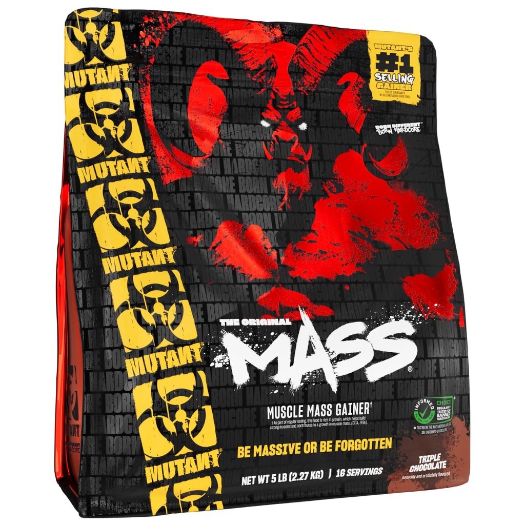 Mutant Mass MSD 124; Vægt Mass Gainer Protein Powder - høj kalorie Protein Powder for masse gevinst - tredobbelt chokolade - 5 pund