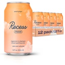 Recess Mood Magnesium & Adaptogen Drikke, Afslapning Drikkevarer, 12 Unse (Peach Ingefær, 12 pakke)