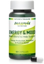 Energy & Mood Supplement - Boost Energy & Reducere træthed, Support Afslapning - 60 kapsler - Non-GMO, 3. part testet - Innervis Nutrition