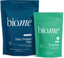 Bio.me Daily Prebiotic Fiber & Synbiotic Bundle - Fiber Powder for fordøjelsessygdomme & bloating - Pre, Pro, Postbiotic for Gut Health & Immunsupport, Non- GMO, Gluten Free - 30 Servere, 60 kapsler