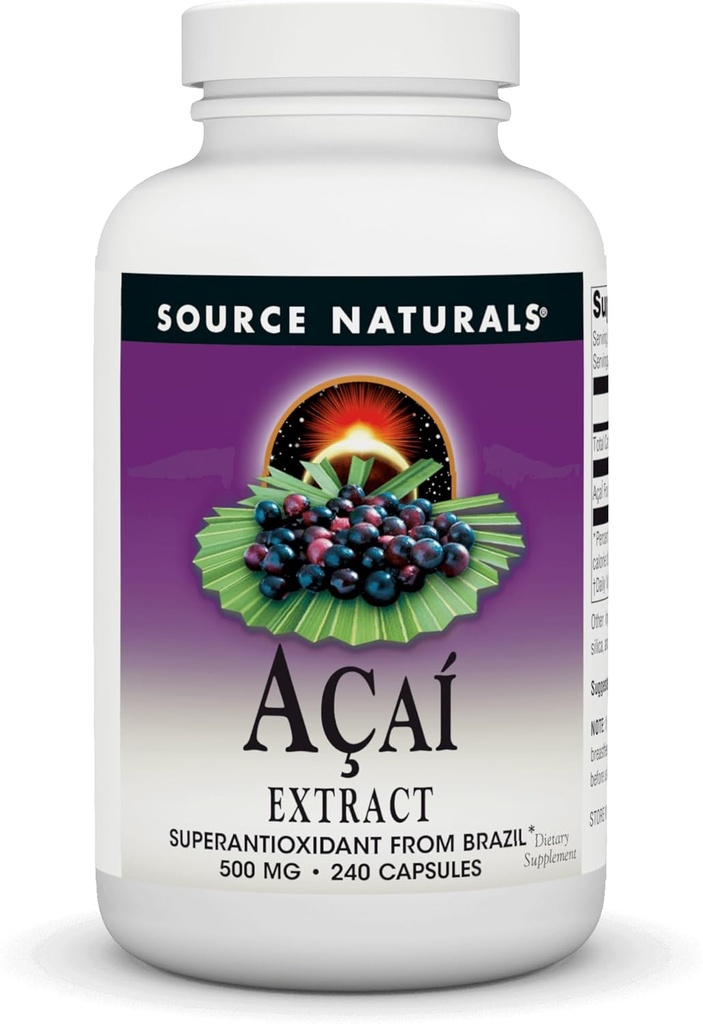Kilde Naturals Acai Extract, Superantioxidant fra Brasilien * - 500 mg - 240 vegetariske kapsler