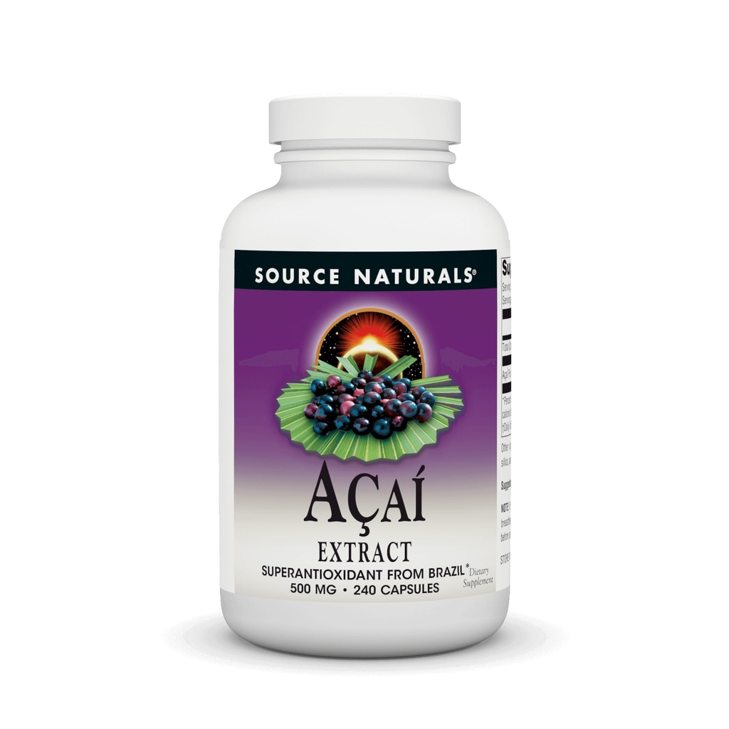Kilde Naturals Acai Extract, Superantioxidant fra Brasilien * - 500 mg - 240 vegetariske kapsler