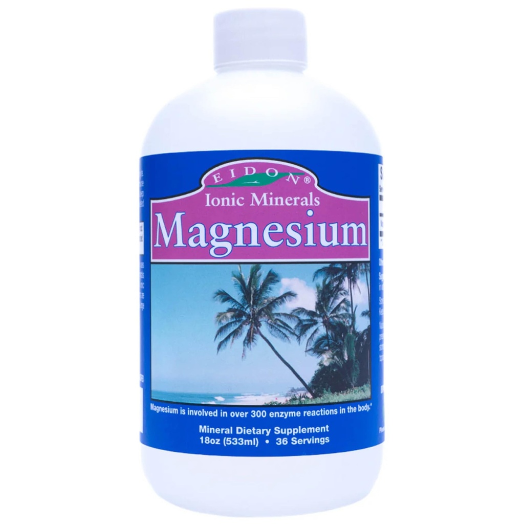 Eidon Flydende Magnesium koncentrat - Ionic Magnesium dråber supplement til voksne, mænd og kvinder, understøtter muskelafslapning, biotilgængelig, Ingen tilsætningsstoffer eller konserveringsmidler - 18 oz