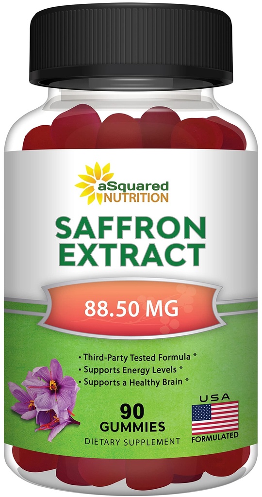 eSquared Nutrition Saffron Gummies - Saffron Extract Supplement - Pure Gummy Kosttilskud Alternativ til kapsler, piller, pulver & te