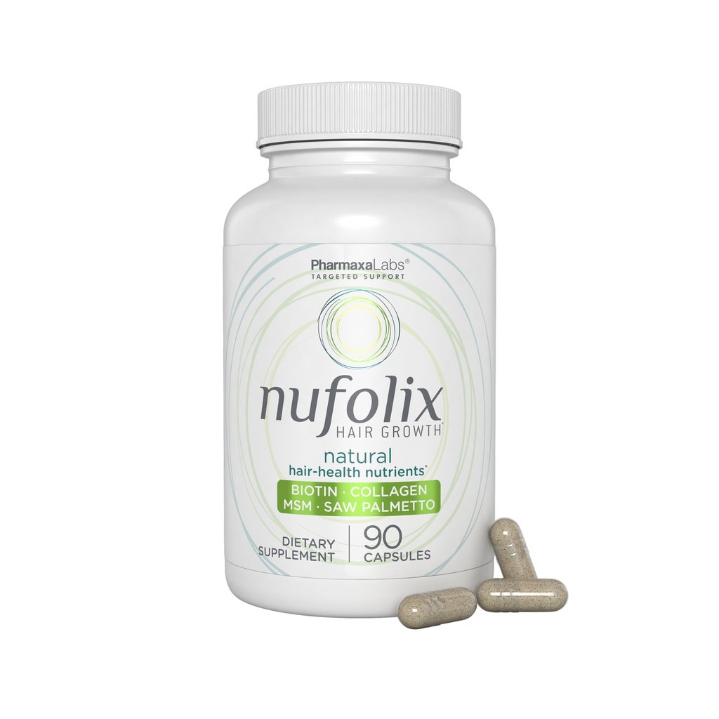 Natural Hair Growth Supplement – Biotin, Zinc, MSM, Collagen, Saw Palmetto, Horsetail & Astaxanthin for Thicker, Fuller, Shiny Hair – Nourishes Follicles, Reduces Thinning – 90 Capsules