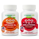 Kids Vitamin D3 1000 IU Chewables + Melatonin 1mg Chewables Bundle