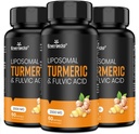 2000 mg Liposomal gurkemeje Curcumin med sort peber og ingefær til Superior Absorption med Fulvic Acid og Humanic 180 Softgels - 3 måneders forsyning
