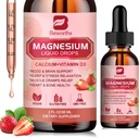 Magnesium Liquid Drop, Magnesium Glycinate Supplement Complex med Magnesium Taurat, Citrat, Calcium, Kalium, Vitamin, Zink - Support Afslapning, Energi og tarm sundhed