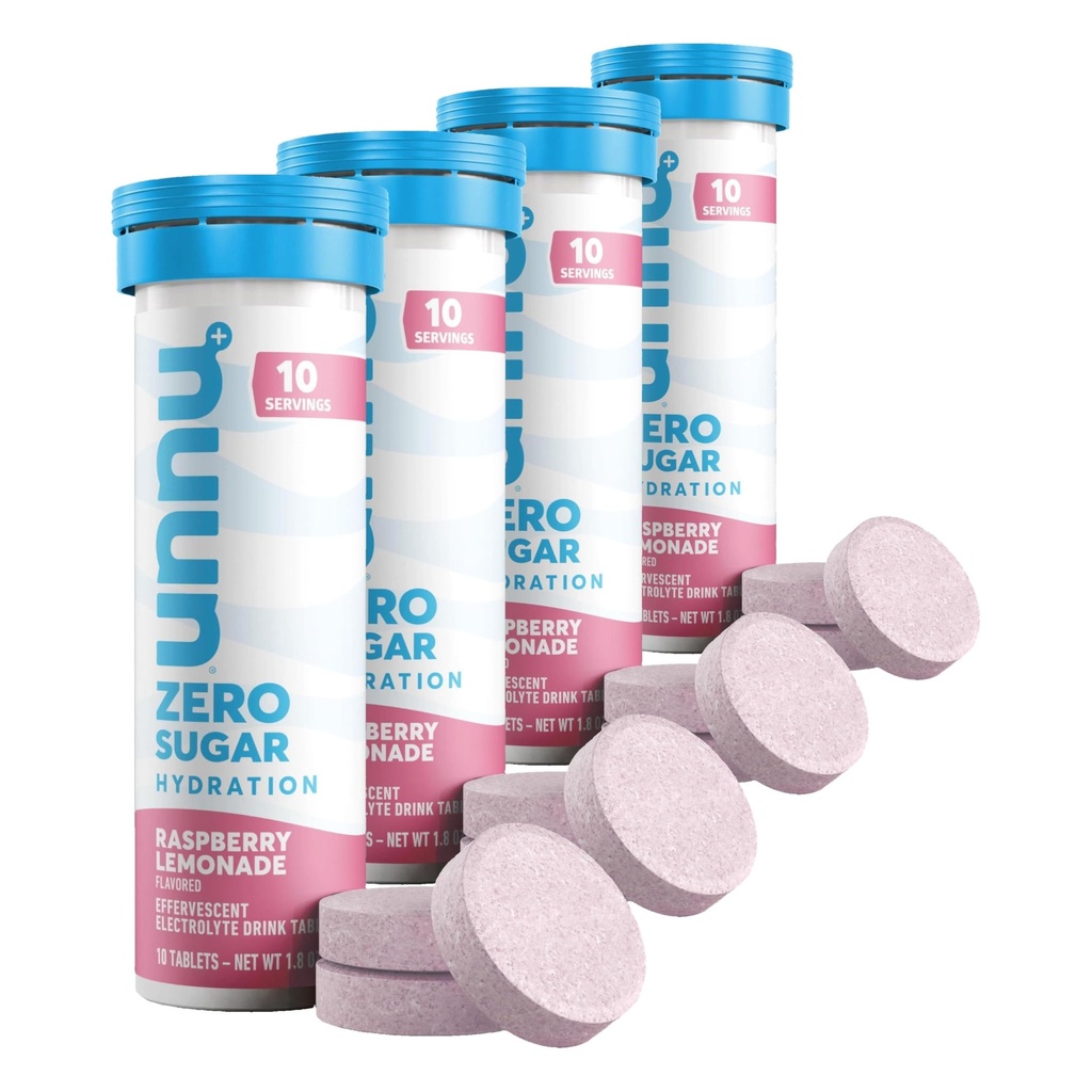 Nuun, Electrolyte Zero Sugar Rasplemonade Tube, 10 Count (Pack of 4)