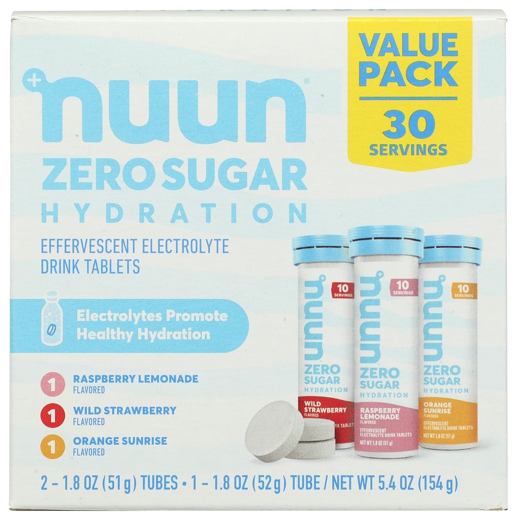 Nuun Variety Pack Zero Sugar EleCountrolyte Drink Tabs, 30 Count