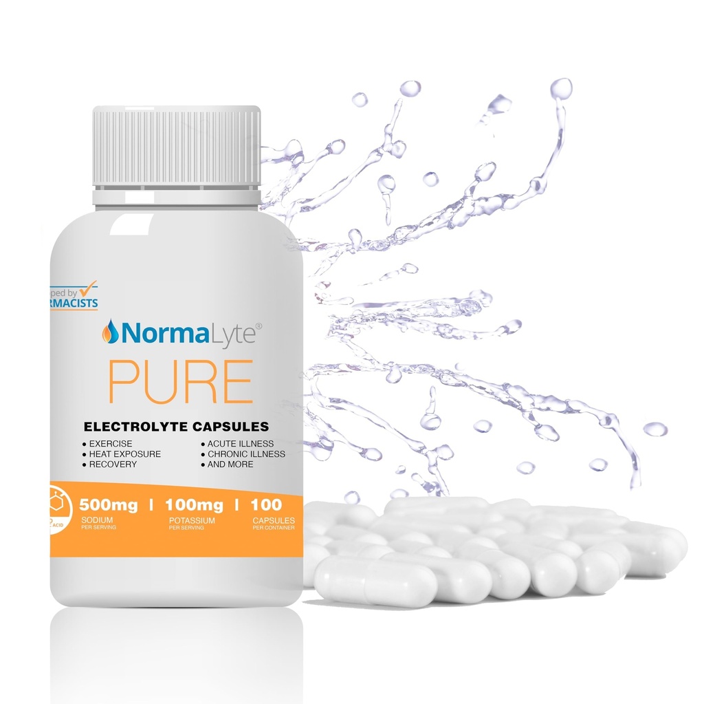 NormaLyte Electrolyte Capsules - Replenish Electrolytes for Peak Performance - Hydration Salt Pills with Essential Minerals for Energy Boost, and Muscle Recovery - 100ct/Bottle
