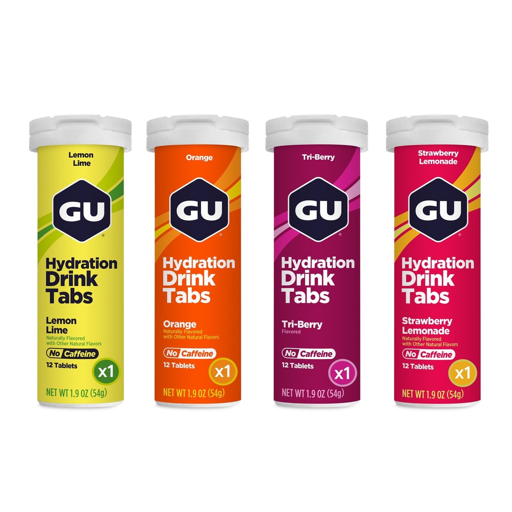 GU Energy Hydration Electrolyte Drink Tablets, Enhanced Endurance Sports Drink for Running, Cycling, Triathlon, 4-Count (48 Servings), Assorted Flavors
