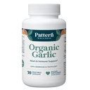 Mønster Wellness Odorless Organic Hvidløg - 1000mg - Immunation, Circulatory & Heart Health Support - Non-GMO & Gluten Free - 30 Veganske kapsler