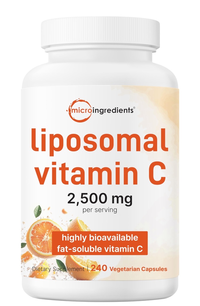 Liposomal Vitamin C 2,500mg, 240 Veggie Capsules | Highly Bioavailable Fat Soluble Form | Immune Support & Antioxidant Supplement | Liposomal Delivery for Superior Absorption | Non-GMO, Gluten Free