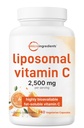 Liposomal Vitamin C 2,500mg, 240 Veggie Capsules | Highly Bioavailable Fat Soluble Form | Immune Support & Antioxidant Supplement | Liposomal Delivery for Superior Absorption | Non-GMO, Gluten Free