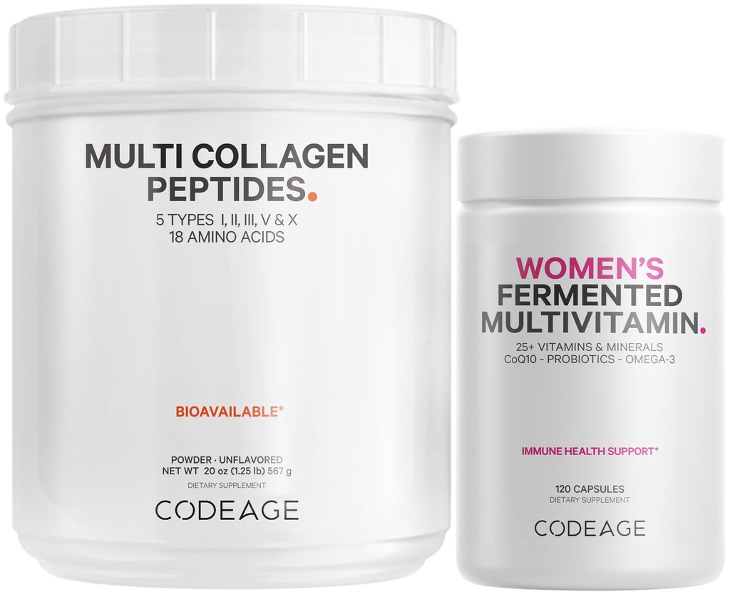 Codeage - Multi Collagen Protein + kvinders daglige multivitamin bundle