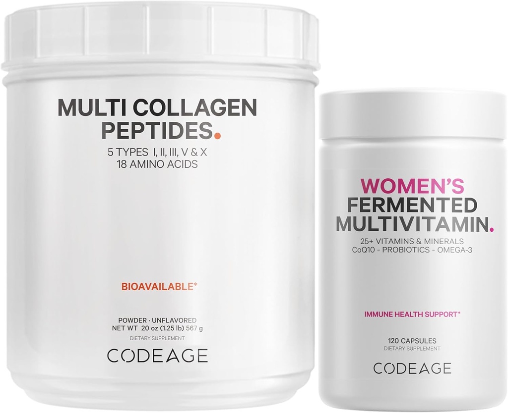 Codeage - Multi Collagen Protein + kvinders daglige multivitamin bundle