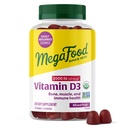 MegaFood Vitamin D3 Gummies 2000 IU (50 mcg) - Vitamin D Gummies Mixed Fruit Flavor, Bone, Muscle & Immune Support Supplement, Vegetarian, Gluten-Free, USDA Organic – 70 Gummies, 35 Servings