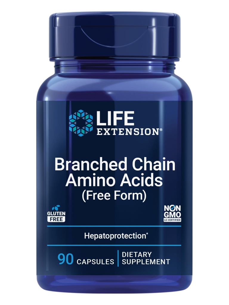 Life Extension Forgrenet kæde Aminosyrer (BCAA), leucin, isoleucin, valin, fremmer muskel inddrivelse Efter øvelse, Glutenfri, Non- GMO, 90 kapsler