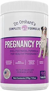 Dr. Orchards Graviditet Pro hund prænatale vitaminer - Premium Dog supplement til graviditet, Prenatal + Postnatal, Amning og Newborn Health Support, 90 Ct