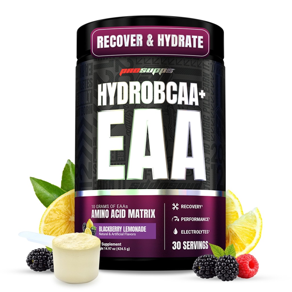 ProSupps HydroBCAA essentielle aminosyrer pulver, BlackBerry Lemonade - workout supplement med BCAA, EAA & Electrolytes for Hydration & Recovery - Stimulant- Free, Soy & Gluten- Free - 30 Servere