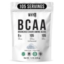 BCAA pulver 2: 1: 1, Unflavored Forgrenet kæde Aminosyrer til mænd og kvinder Pure BCAA energi pulver til blanding i drikkevarer & shakes Non- GMO Non- Additiver, 105 Servering, 1,4 LB (630g)