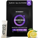 OxyEnergy BCAA 2: 1: 1 Pulver, 7g BCAA og 2g L- Glutamin, Taurine for Muscle Recovery, Øget Endurance, Perfect Amino Aicds for Pre & Post Workout Recovery, Sugar Free, Lemon, 30 Stick Pack