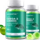 Vegan Omega-3 Algae Oil Supplement with DHA 300mg & EPA 150mg, Plant-Based Omega-3 with Vitamin D3 & K2, Fish-Free Algal Oil Softgels for Men & Women, 2 Pack, 120 Softgels, 60 Day Supply