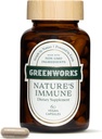 Greenworks Nature 's Immun- Organic Daily Immunsupport med Elderberry, Echinacea, Ingefær, Gurkemeje & Medicinsk Svampe - Vegan, Non- GMO, Gluten- Free - 30 Servere