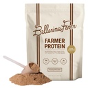 Ballerina Farm Grass Fed Whey Protein Powder Creamy Chocolate, 24g Protein with Collagen Peptides, Bovine Colostrum, Hemp Hearts, Prebiotic Fiber, No Added Sugar or Artificial Ingredients, 20 Servings