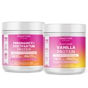 Pink Stork Pregnancy & Postpartum Protein Powders for Women, Prenatal & Breastfeeding Protein Shake Mix for Energy, Recovery & Hydration, Chocolate and Vanilla, Whey Protein and Pea Protein Bundle