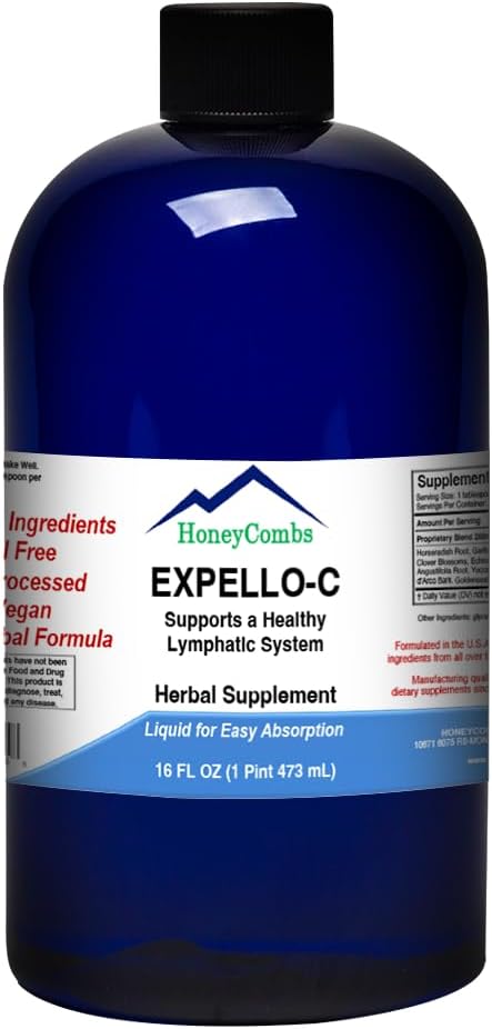 Expello- C - Ultimate Cellular Detox - Cleanse and Detox - Echinacea, Goldenseal & Red Clover Supplement - Alkohol- Free Liquid Lever Cleanse, Nyre Cleanse og System Booster, 16 Fl Oz.