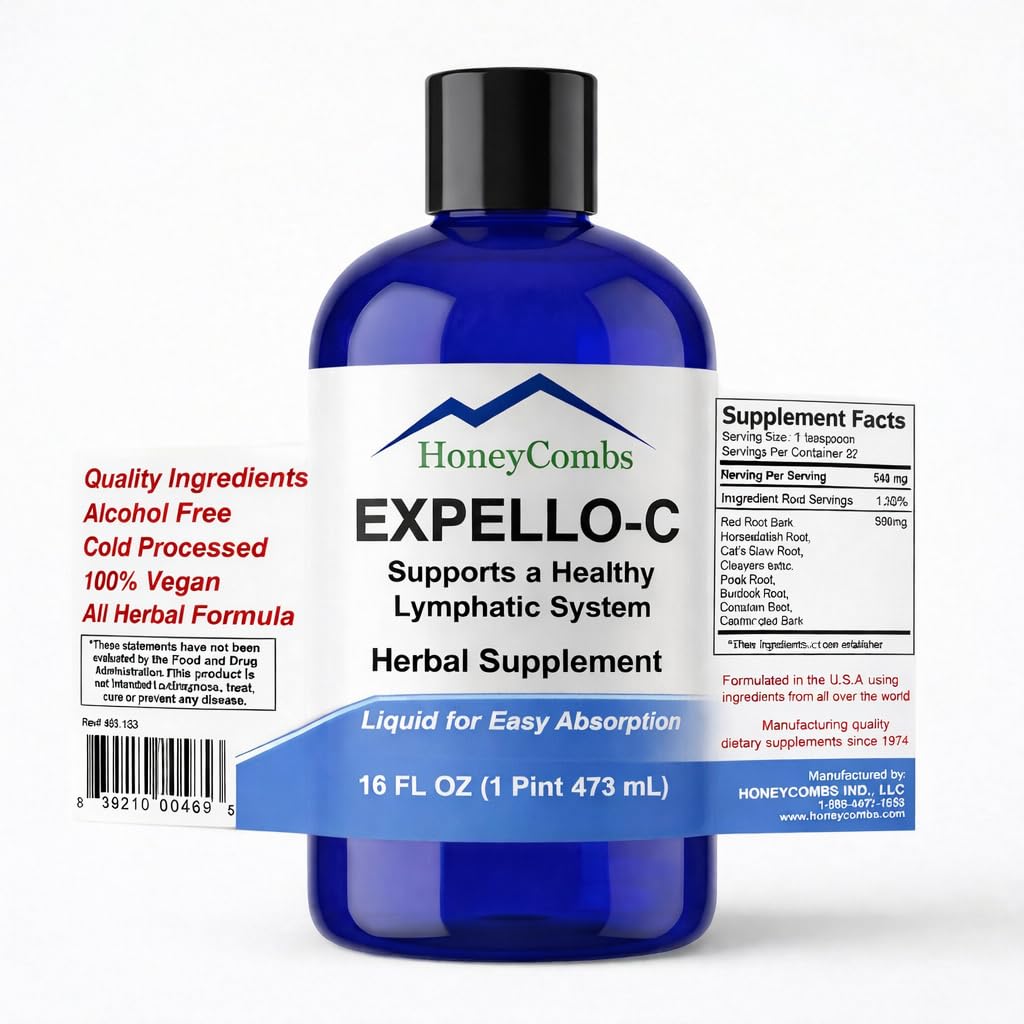 Expello- C - Ultimate Cellular Detox - Cleanse and Detox - Echinacea, Goldenseal & Red Clover Supplement - Alkohol- Free Liquid Lever Cleanse, Nyre Cleanse og System Booster, 16 Fl Oz.