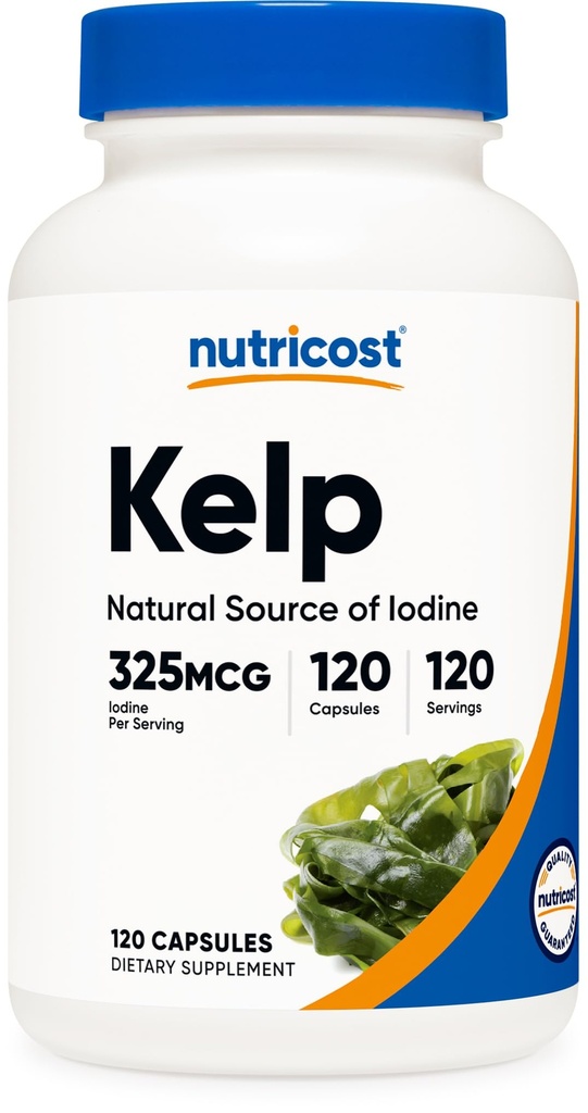 Nutricost Kelp Kapsler, 325mcg af jod, 120 Kapsler, Vegetarisk, Non- GMO & Gluten Free
