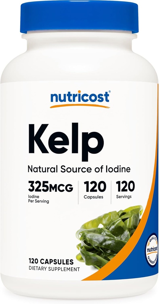 Nutricost Kelp Kapsler, 325mcg af jod, 120 Kapsler, Vegetarisk, Non- GMO & Gluten Free
