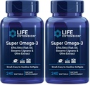 Life Extension Super Omega-3 EPA / DHA Fish Oil, Sesame Lignans & Olive Extract - Heart, Brain, Inflammation Health Support, Gluten- Free, Easy to Swallow, Non- GMO, 240 Softgels (Pack of 2)