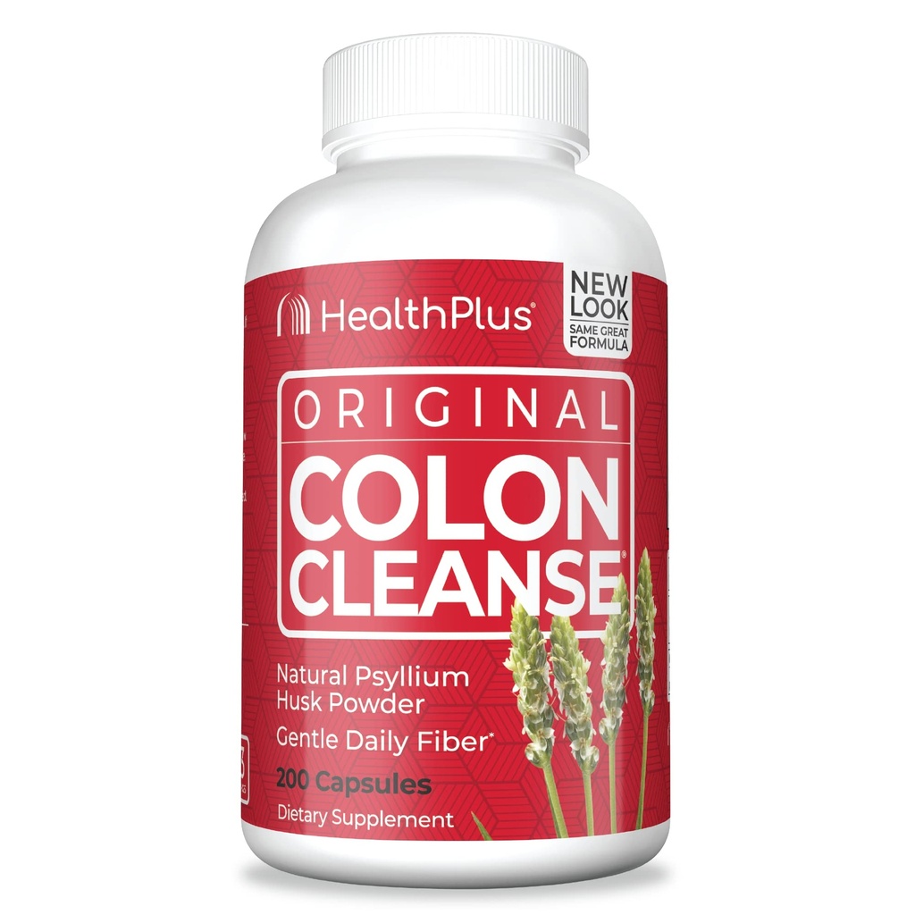 Health Plus Colon Cleanse fordøjelsesstøtte; Alle naturlige daglige fibre til toksin Elimination til at reducere bloating • 124; Understøtter hjerte sundhed • 124; 200 kapsler, 33 Servere