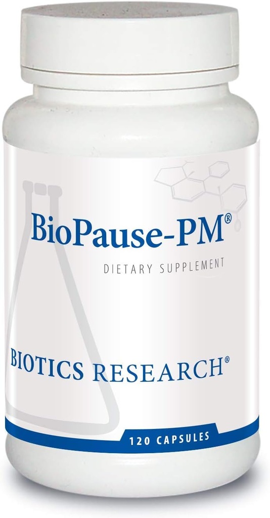 Bioteknologi Forskning Biopause PM Night Time Menopausal Support Hormonal Balance, Black Cohosh, Lemon Balm, Passionflower, fremmer afspænding og ro, Regulerer Circadian Rhythms, Søvn Regelmæssigt 120Caps