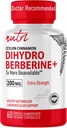 Naturens Fusions Dihydroberine Supplement 200mg 60 kapsler - med Ceylon kanel, 5X mere effektiv end regelmæssig berberine HCL - Nutri kosttilskud