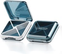 DUBSTAR Daily Pill Organizer, 4 Compartments Portable Travel Small Pill Case, Pill Box for Purse Pocket til at holde vitaminer, torsk leverolie, kosttilskud og medicin (blå)