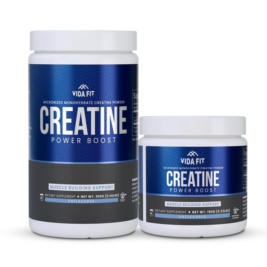 Creatine Monohydrate Micronized Powder – Vegan, Unflavoured, NSF Certified – Pure Pre-Wokout & Recovery Supplement – 30 Servings (150g) and 60 Servings (300g) – for Men & Women