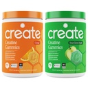 Opret Creatine Monohydrat Gummies - Citrus Rush Duo - Sour Apple & Orange - Creatine Gummies for Women & Men, NSF Certified, 3. part testet, Anti- smeltning Formel, 180 Greve (2-Pack)
