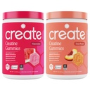 Opret Creatine Monohydrate Gummies - Beach Day Duo - Sour Peach & Watermelon - Creatine Gummies for Women & Men, NSF Certified, 3. part testet, Anti-smeltning formel, 180 Greve (2-Pack)