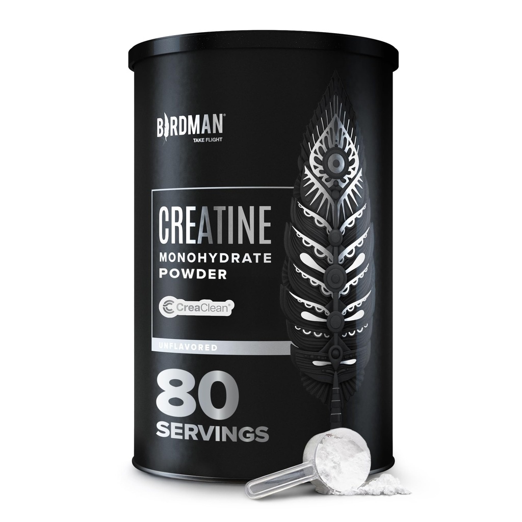 BIRDMAN Mikroniseret Creatin monohydrat pulver, Muscle Inddrivelse, Koffein fri, Creatin Pre Workout, Vegan, Post workout, Gluten fri, Sukker fri