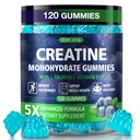 Creatine Gummies for Men & Women - Chewable Creatine Monohydrate Gummies with Taurine & Vitamin B12, 5g Creatine per Serving, Blueberry Flavor, Raspberry-Shaped - 120 Count